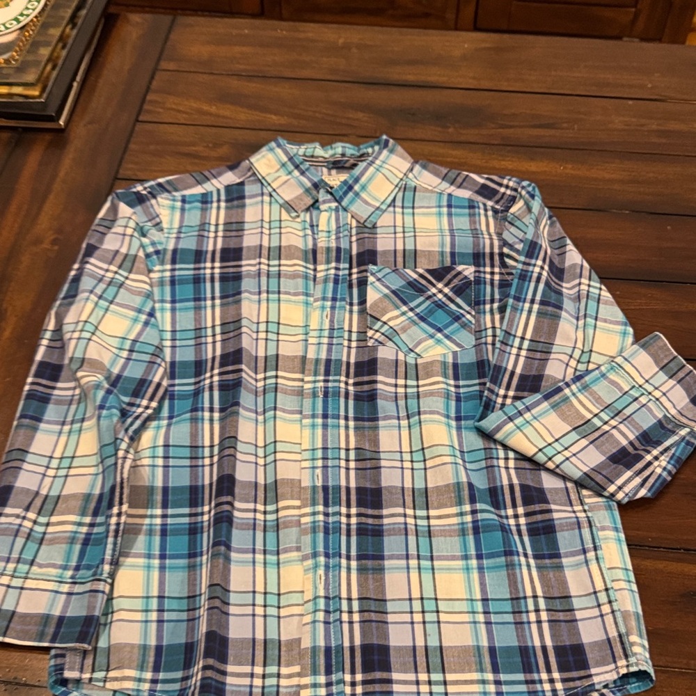 Children’s Place Boy’s Multi-Blue Plaid Button Down Shirt